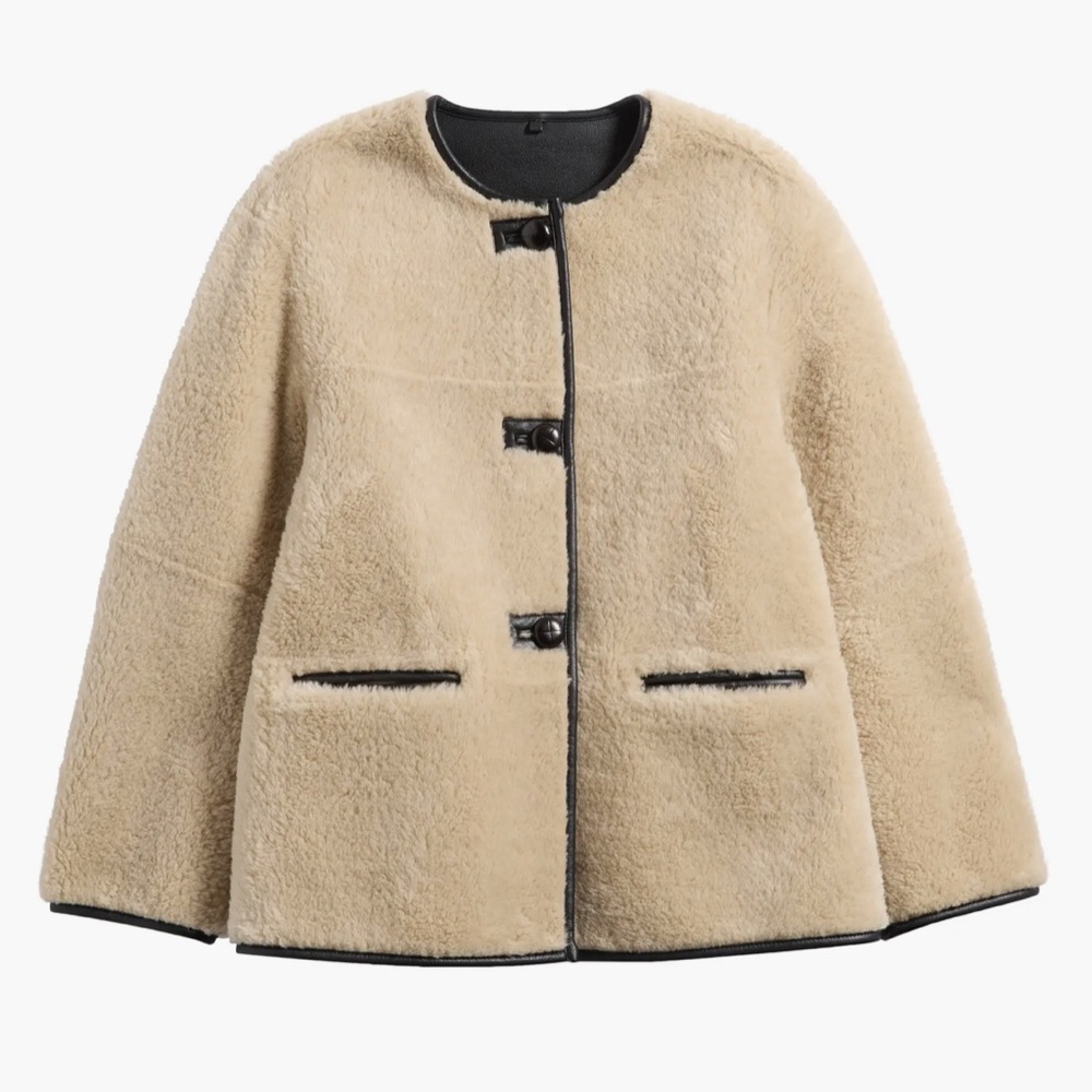 Mango Contrast Reversible Faux Fur Leather Trim Jacket